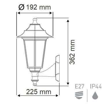 HOROZ 400-010-117 BEGONYA Siyah Dış Mekan Aplik (Plastik Kasa)