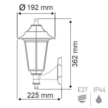 HOROZ 400-020-117 BEGONYA Gri Dış Mekan Aplik (Plastik Kasa)