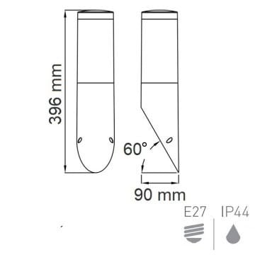 HOROZ 400-000-123 40 cm Siyah Dış Mekan Aplik (Plastik Kasa)