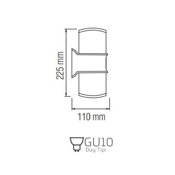 inoled 9104-03 Begonvil Tek Yönlü Dış Mekan Aplik (PC Gövde)