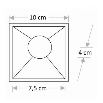 CATA CT-5062 Jaguar Sıva Altı Beyaz-Mat Gold Kare Spot Kasası