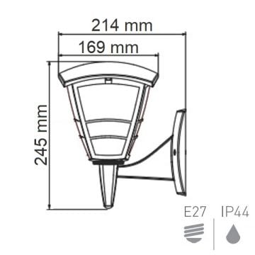HOROZ 400-010-133 YONCA Siyah Dış Mekan Aplik (Plastik Kasa)