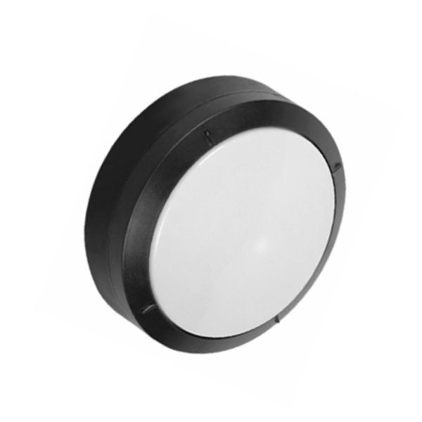 inoled 5168-02 18 Watt Siyah Kasa Yuvarlak Dış Mekan LED Aplik - Gün Işığı (3000K)