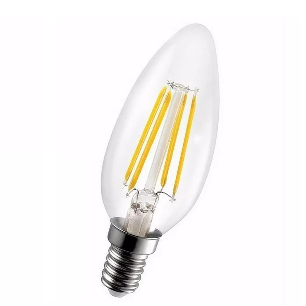 NOAS YL92-1112 4 Watt Şeffaf Camlı LED Rustik Mum Ampul - Gün Işığı (3000K)