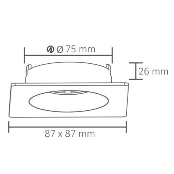 ACK AH03-04081 Siyah Sıva Altı Kare Spot Kasası (Metal)