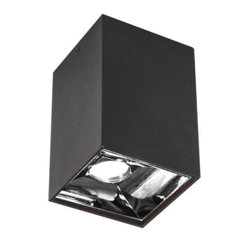 MOLLED MOL373 10x10x10 cm Siyah-UV Krom Sıva Üstü Spot Kasası (Metal - GU10 Duylu)