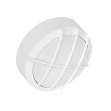 inoled 5165-01 18 Watt Beyaz Kasa Kafesli Yuvarlak Dış Mekan LED Aplik - Beyaz Işık (6500K)