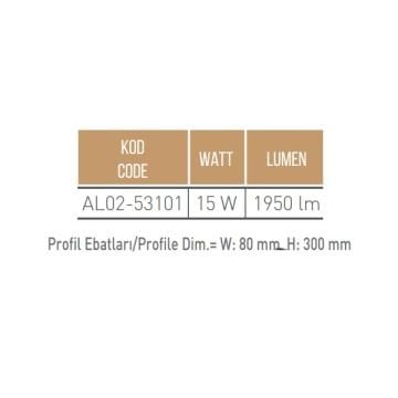 CreaLight AL02-53101 15 Watt Siyah/Beyaz Dekoratif LED Aplik