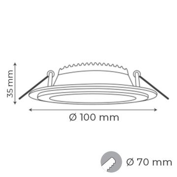 goldX ZE740 6 Watt Sıva Altı Camlı LED Panel