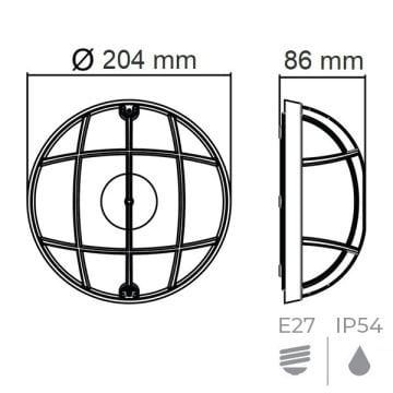 HOROZ 400-001-113 AQUA OPAK Siyah Dış Mekan Glop Armatür (- Plastik Kasa)