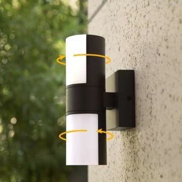 HOROZ 076-054-0014 IMPERIAL 14 Watt Siyah Dış Mekan LED Aplik - Metal Kasa - Ilık Beyaz (4200K)