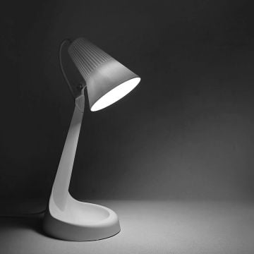 ZİTA 302-Beyaz Beyaz Masa Lambası - PC Gövde - E14 Duylu