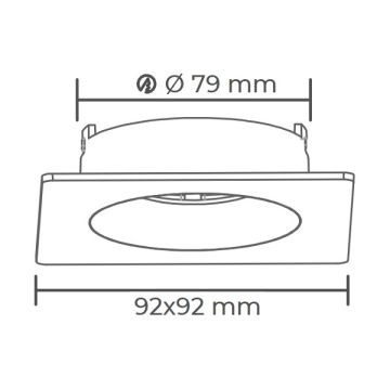 ACK AH03-07021 Siyah-Rose Gold Sıva Altı Kare Spot Kasası (Metal)