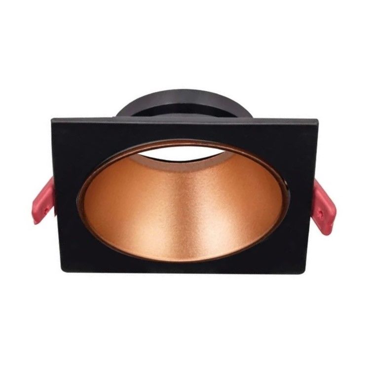 ACK AH03-07021 Siyah-Rose Gold Sıva Altı Kare Spot Kasası (Metal)