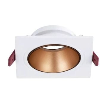 ACK AH03-07020 Beyaz-Rose Gold Sıva Altı Kare Spot Kasası (Metal)