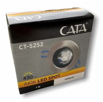 CATA CT-5252 Akik 7 Watt Sıva Altı Krom-Siyah Yuvarlak LED Spot