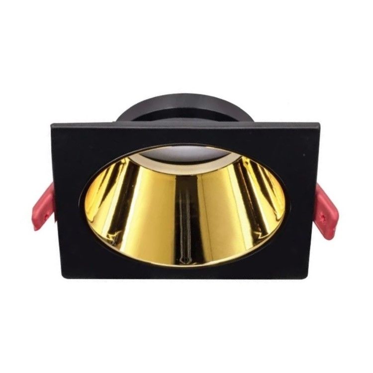 ACK AH03-07011 Siyah-Gold Sıva Altı Kare Spot Kasası (Metal)