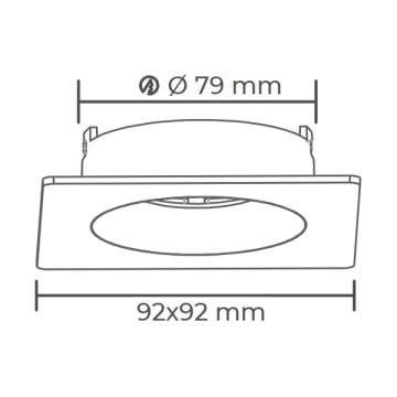 ACK AH03-07010 Beyaz-Gold Sıva Altı Kare Spot Kasası (Metal)
