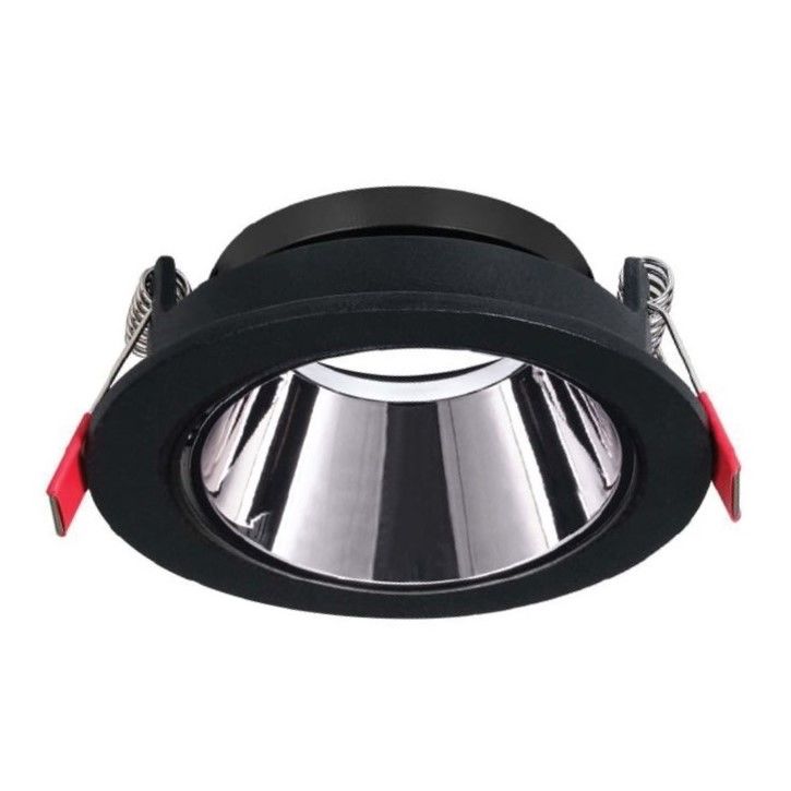 ACK AH03-07231 Siyah-Platin Sıva Altı Yuvarlak Spot Kasası (Metal)