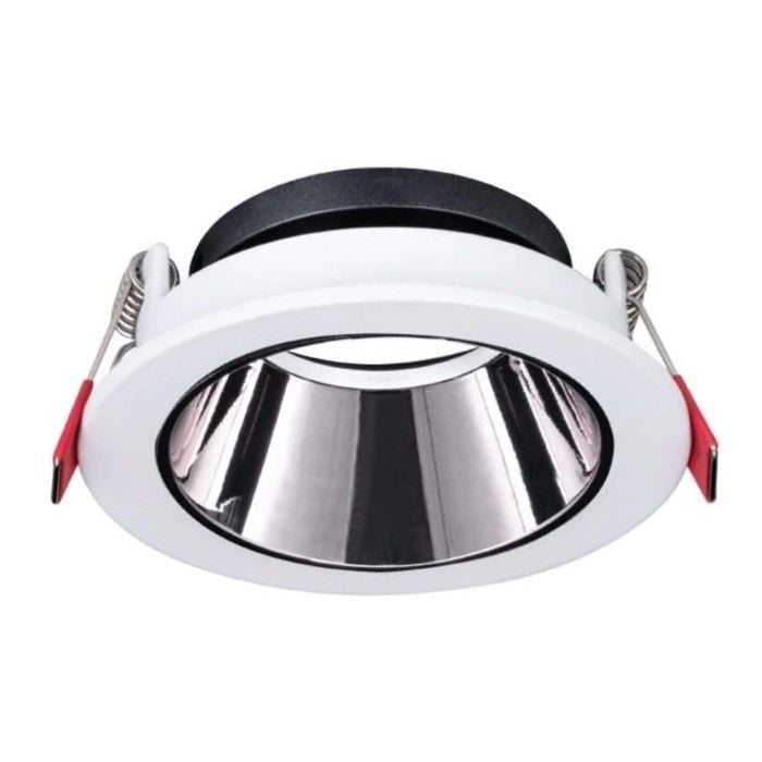 ACK AH03-07230 Beyaz-Platin Sıva Altı Yuvarlak Spot Kasası (Metal)