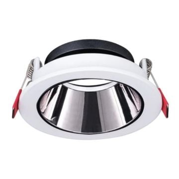 ACK AH03-07230 Beyaz-Platin Sıva Altı Yuvarlak Spot Kasası (Metal)