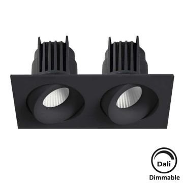 MOLLED MOL6109M Dali Dimli 2x12 Watt Siyah Kasa Sıva Altı İkili LED Spot (SAMSUNG/OSRAM/PHILIPS LED & EAGLERISE/PHILIPS/LIFUD Driver)