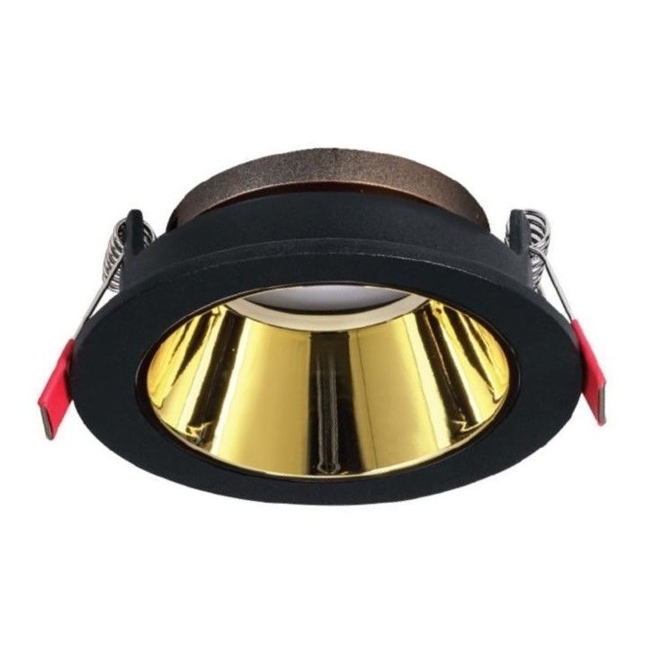 ACK AH03-07211 Siyah-Gold Sıva Altı Yuvarlak Spot Kasası (Metal)