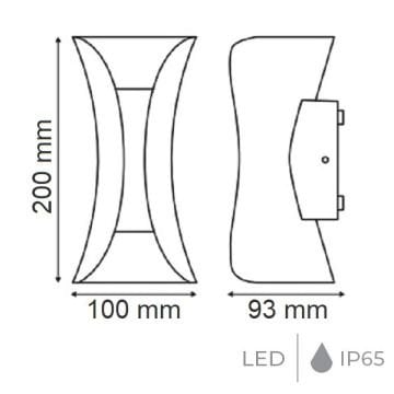 HOROZ 076-052-0010 ERA 10 Watt Siyah Çift Yönlü Dış Mekan LED Aplik (Plastik Kasa)