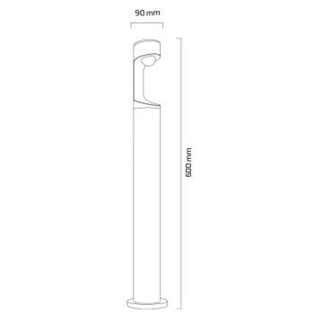 GOYA GY 6257 10 Watt Siyah 60 cm LED Bollard Armatür - Gün Işığı (3000K) - IP65 - Metal