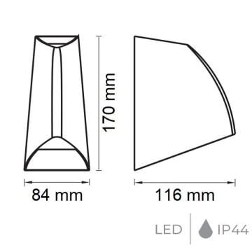 HOROZ 076-008-0006 SALKIM 6 Watt Siyah Dış Mekan LED Aplik - Metal Kasa - Ilık Beyaz (4200K)