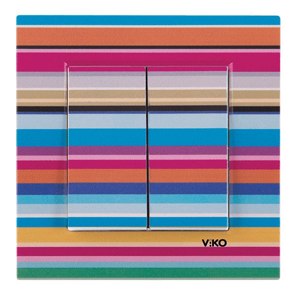 VİKO Karre Style 90960956 Komütatör [Renkli Yatay Çizgili]