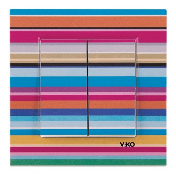 VİKO Karre Style 90960956 Komütatör [Renkli Yatay Çizgili]