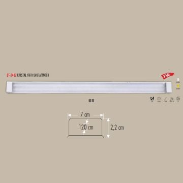 CATA CT-2482 60 Watt 120 cm Kristal LED Bant Armatür