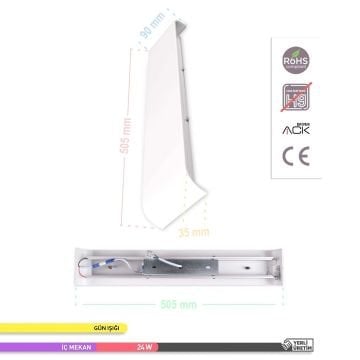 ACK AH07-03700 2x12 Watt Beyaz Çift Yönlü LED Aplik - Gün Işığı (3000K)