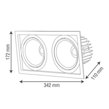 goldX ZE755-WH Beyaz Kasa 2x30 Watt İkili LED Mağaza Spotu (SAMSUNG LED & TRIDONIC Driver)