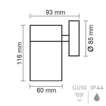 HOROZ 075-008-0001 MANOLYA Krom Tek Yönlü Dış Mekan Aplik (GU10 Duylu - Metal Kasa)