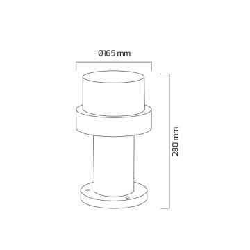 GOYA GY 7258 10 Watt 28 cm Siyah LED Bollard Armatür - Gün Işığı (3000K) - Metal Kasa