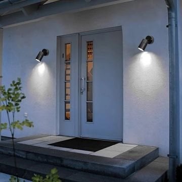 HOROZ 075-008-0001 MANOLYA Siyah Tek Yönlü Dış Mekan Aplik (GU10 Duylu - Metal Kasa)