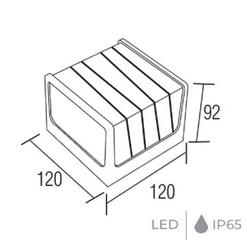 HOROZ 076-069-0008 CUBE-G 8 Watt Siyah Dış Mekan LED Aplik - Plastik Kasa - Ilık Beyaz (4200K)