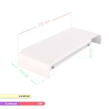 ACK AH07-03210 2x3 Watt Beyaz Çift Yönlü LED Aplik - Ilık Beyaz (4000K)