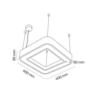 GOYA GY 8114-40 28 Watt 40x40 cm Kare Halka Lineer Sarkıt Armatür