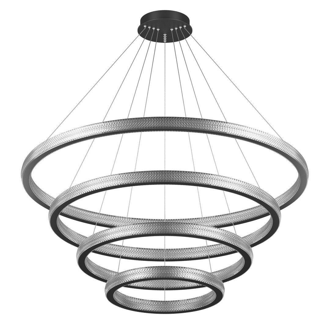 GOYA GY 8261 Siyah/Beyaz Kasa 160 Watt 80 cm Dörtlü Dekoratif LED Avize