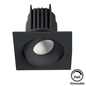 MOLLED MOL6107M Dali Dimli 12 Watt Siyah Kasa Sıva Altı Kare LED Spot (SAMSUNG/OSRAM/PHILIPS LED & EAGLERISE/PHILIPS/LIFUD Driver)