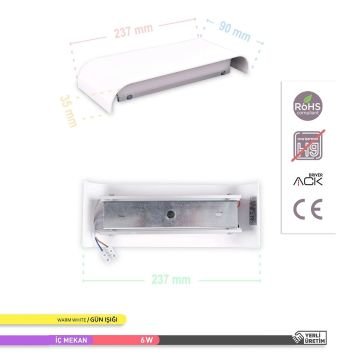 t Yönlü LED Aplik - Gün Işığı (3000K)