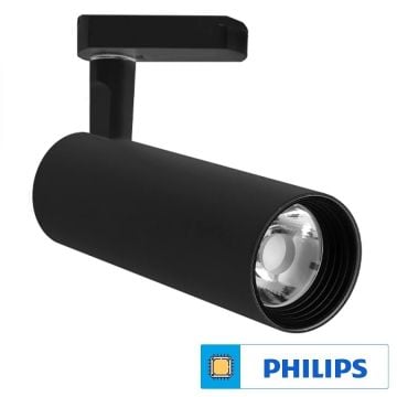 Braytron BD30-51431 Siyah Kasa 15 Watt Trifaze PHILIPS LED Ray Spot - Beyaz Işık (6500K)