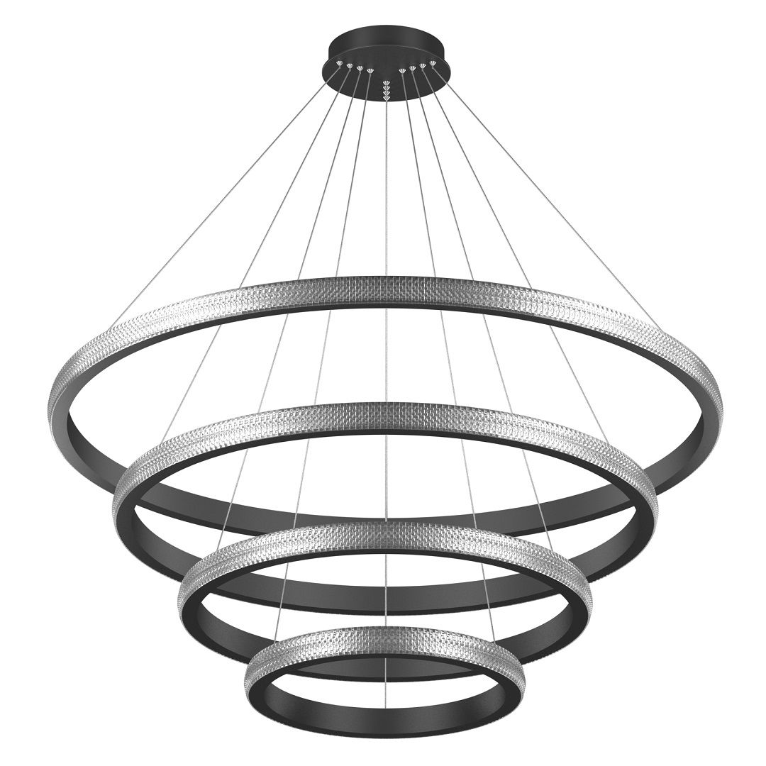 GOYA GY 8260 Siyah/Beyaz Kasa 280 Watt 100 cm Dörtlü Dekoratif LED Avize