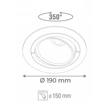 goldX ZE250-WH Beyaz Kasa 30 Watt Yuvarlak LED Mağaza Spotu