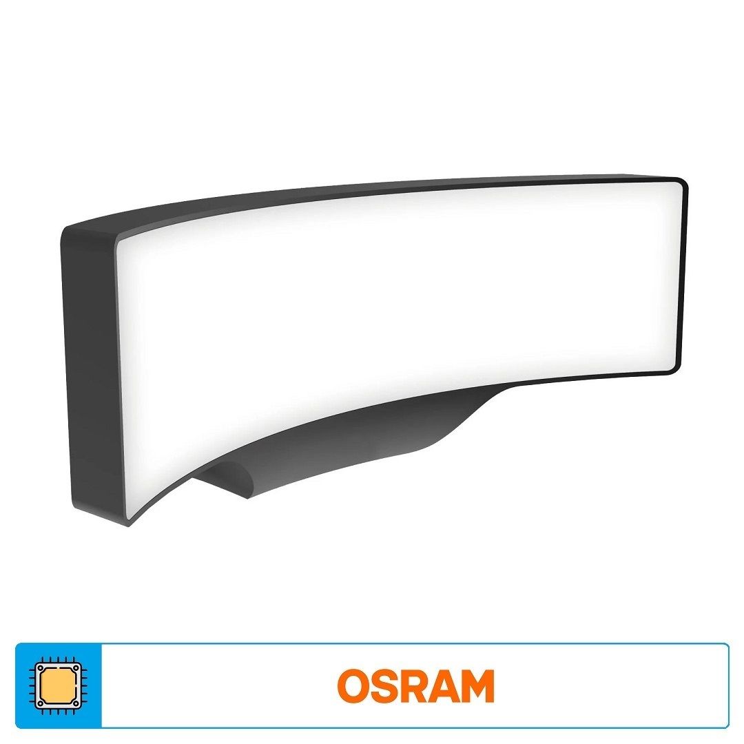 ACK AG40-02002 13 Watt Siyah Dış Mekan LED Aplik - OSRAM LED - Gün Işığı (3000K) - IP65 - Metal Gövde