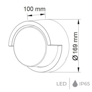 HOROZ 076-019-0012 SUGA 12 Watt Siyah Dış Mekan LED Aplik - Plastik Kasa - Ilık Beyaz (4200K)