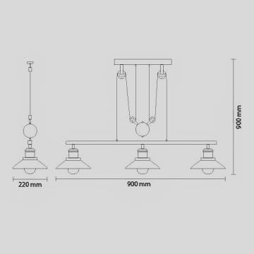 CreaLight CL-7018-S Asansörlü Retro Avize